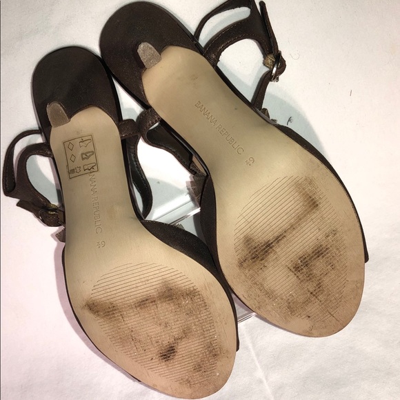 BR metallic brown 3” heels with peep-toe & strap - Picture 6 of 8